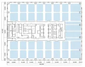 オービック御堂筋ビルの基準階図面