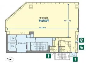 BIZCORE赤坂見附ビルの基準階図面