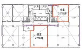 合人社広島紙屋町ビルの基準階図面