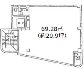 駅サイドビルの基準階図面
