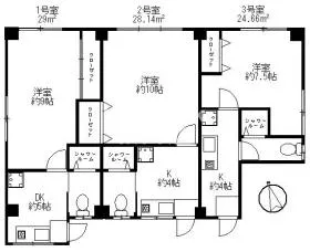 大崎カーサグランデビルの基準階図面