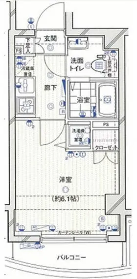 エクセリア渋谷富ヶ谷ビルの基準階図面