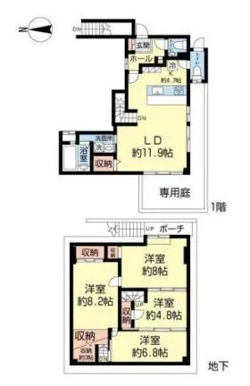 千石2丁目メゾネットの基準階図面