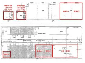 西白根貸事務所ビルの基準階図面