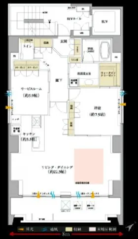 ソラシア八丁堀イーストの基準階図面