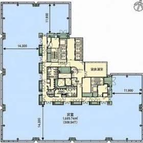 北洋大通センタービルの基準階図面