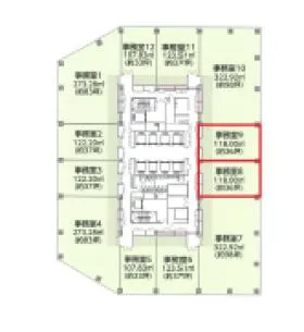 GRANODE広島ビルの基準階図面