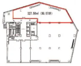 西梅田MIDビルの基準階図面