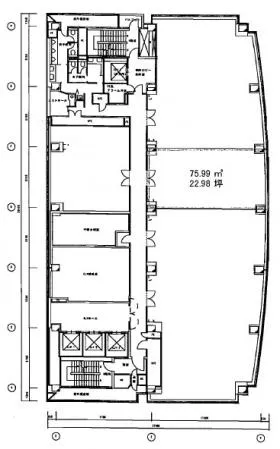 大樹生命仙台本町(アジュール仙台)ビルの基準階図面