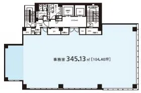 A-PLACE代々木ビルの基準階図面