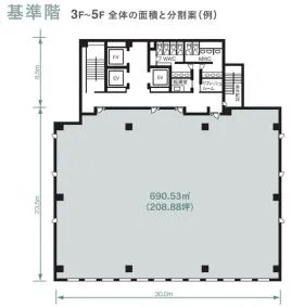 千舟町スクエアガーデンビルの基準階図面