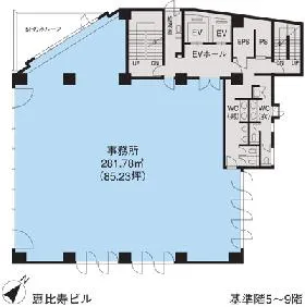 恵比寿ビルの基準階図面