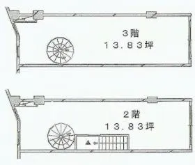 自由が丘新月ビルの基準階図面