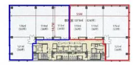 仮称)九勘博多駅前1丁目ビルの基準階図面