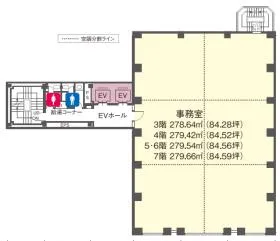 銀座アスタービルの基準階図面