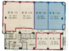 名古屋鴻池ビルの基準階図面