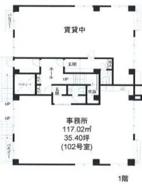 エステパ代々木上原ビルの基準階図面