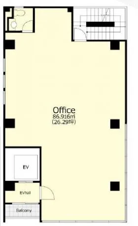 北青山213計画ビルの基準階図面