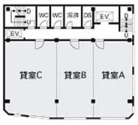 六角長谷ビルの基準階図面