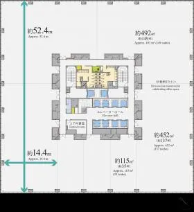 博多イーストテラスビルの基準階図面