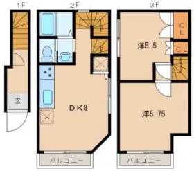 千束4丁目M戸建の基準階図面