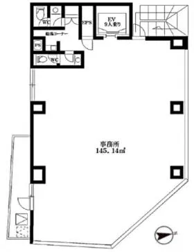 広尾ヴィラージュビルの基準階図面