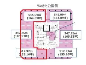 グランフロント大阪タワーAビルの基準階図面