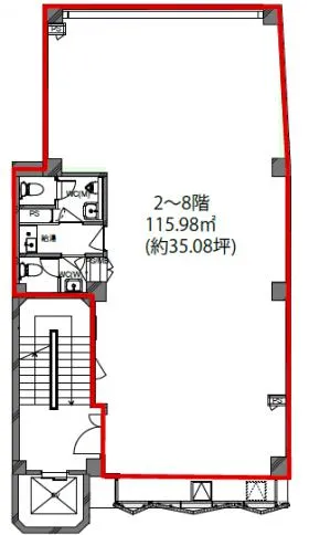 ザ・パークレックス虎ノ門ビルの基準階図面
