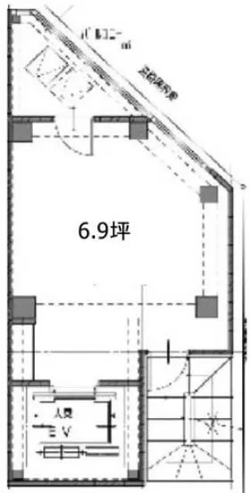 Xcd銀座ビルの基準階図面