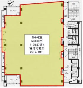 銀座並木通りビルの基準階図面