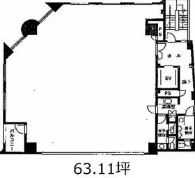 出光池尻ビルの基準階図面