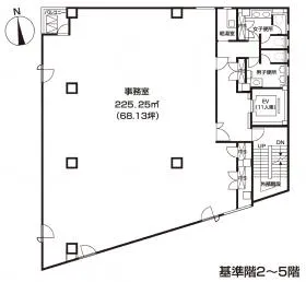いちご九段二丁目ビルの基準階図面