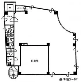 IS弓町ビルの基準階図面