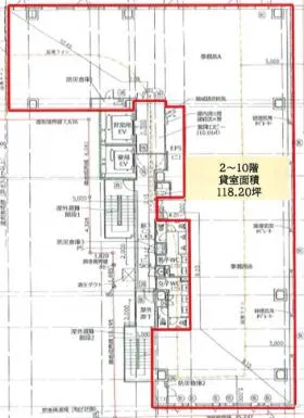 Daiwa日本橋馬喰町ビルの基準階図面