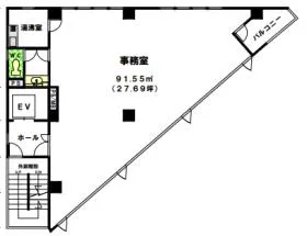 長太郎第6ビルの基準階図面