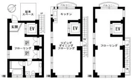 東一戸建てビルの基準階図面