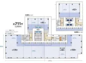 JRJP博多ビルの基準階図面
