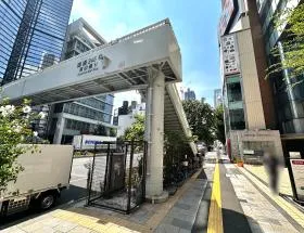 歩道橋を通過する