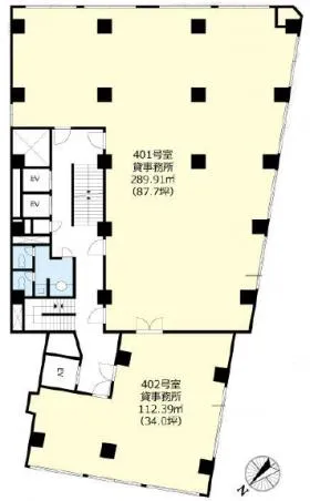 渋谷アイビスビルの基準階図面