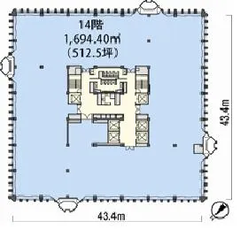 三田43MTビルの基準階図面