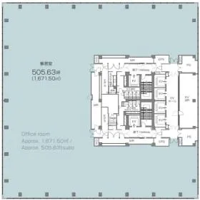 パシフィックセンチュリープレイス丸の内(PCP)の基準階図面