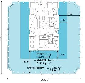 愛宕グリーンヒルズMORIタワーの基準階図面
