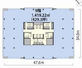 三田MTビルの基準階図面