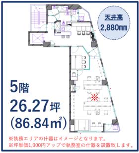 東京都中央区築地の居抜き賃貸オフィス物件(約25坪) ｜居抜きオフィス物件検索サイト【vivit-ビビット】（サムネイル2）