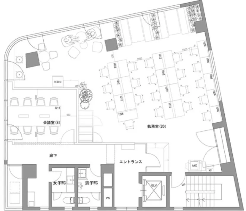 会議室付き！ デザイナーズ物件！の居抜き賃貸オフィス物件(約40坪) ｜居抜きオフィス物件検索サイト【vivit-ビビット】（2）