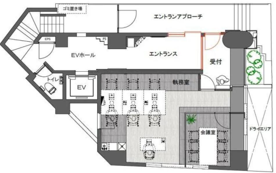 会議室付き デザイナーズオフィスの居抜き賃貸オフィス物件(約15坪) ｜居抜きオフィス物件検索サイト【vivit-ビビット】（2）