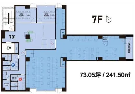 フルセットアップ 会議室2部屋の居抜き賃貸オフィス物件(約75坪) ｜居抜きオフィス物件検索サイト【vivit-ビビット】（2）