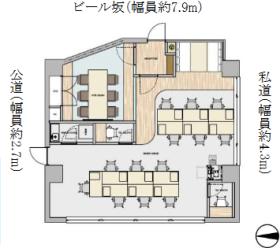 ホテルテイストな内装 6名用会議室有り！の居抜き賃貸オフィス物件(約20坪) ｜居抜きオフィス物件検索サイト【vivit-ビビット】（サムネイル2）