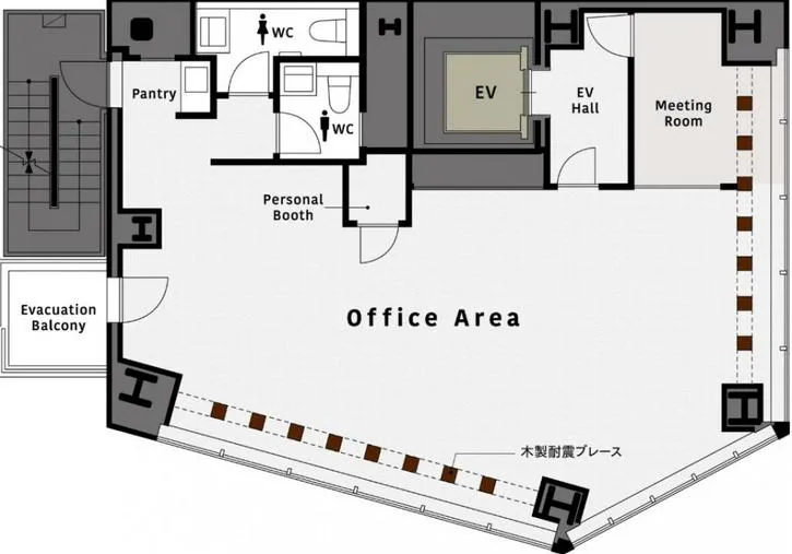 渋谷駅徒歩5分！ オシャレなセットアップオフィスの居抜き賃貸オフィス物件(約30坪) ｜居抜きオフィス物件検索サイト【vivit-ビビット】（2）
