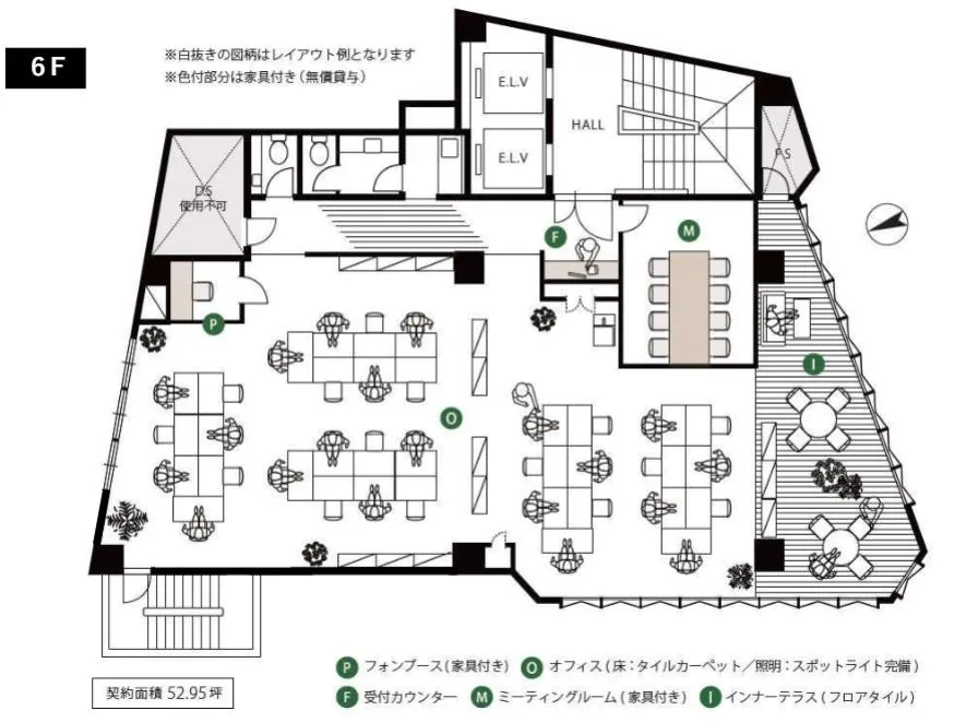 敷金礼金ゼロ フォンブース付きの居抜き賃貸オフィス物件(約50坪) ｜居抜きオフィス物件検索サイト【vivit-ビビット】（2）